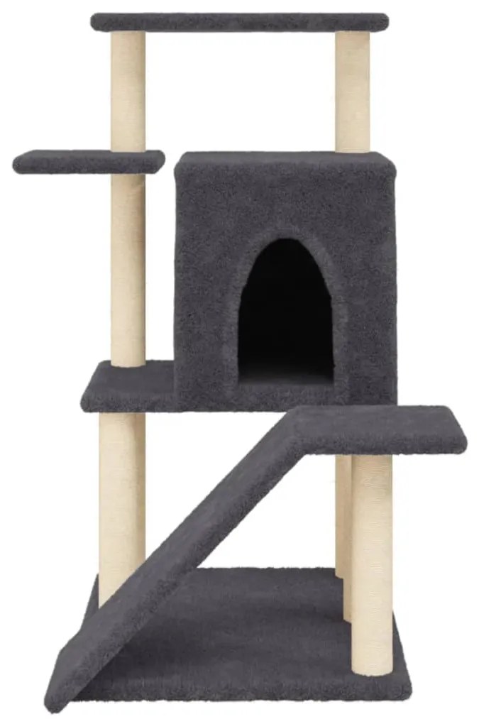 Árvore p/ gatos c/ postes arranhadores sisal 97 cm cinza-escuro