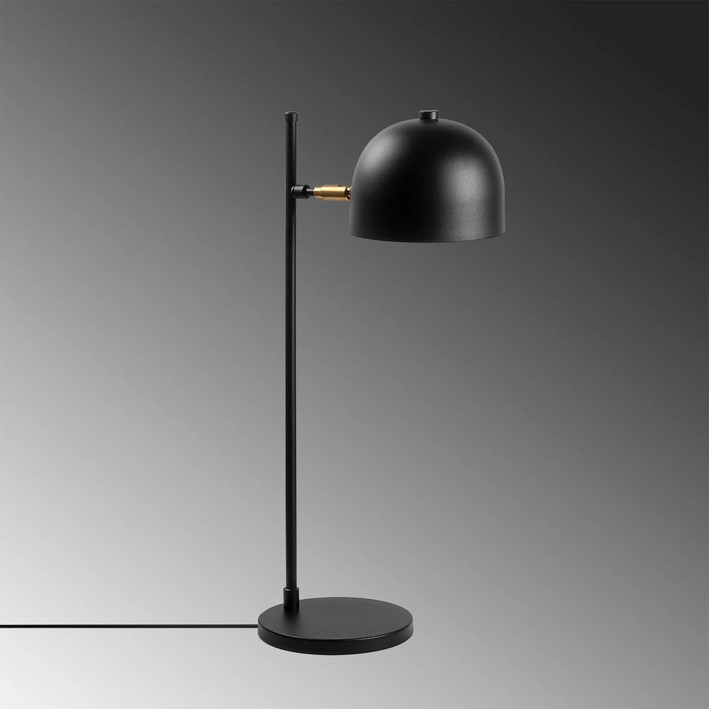 Candeeiro de Mesa Alfa – Preto e Dourado – 18 x 20 x 58 cm