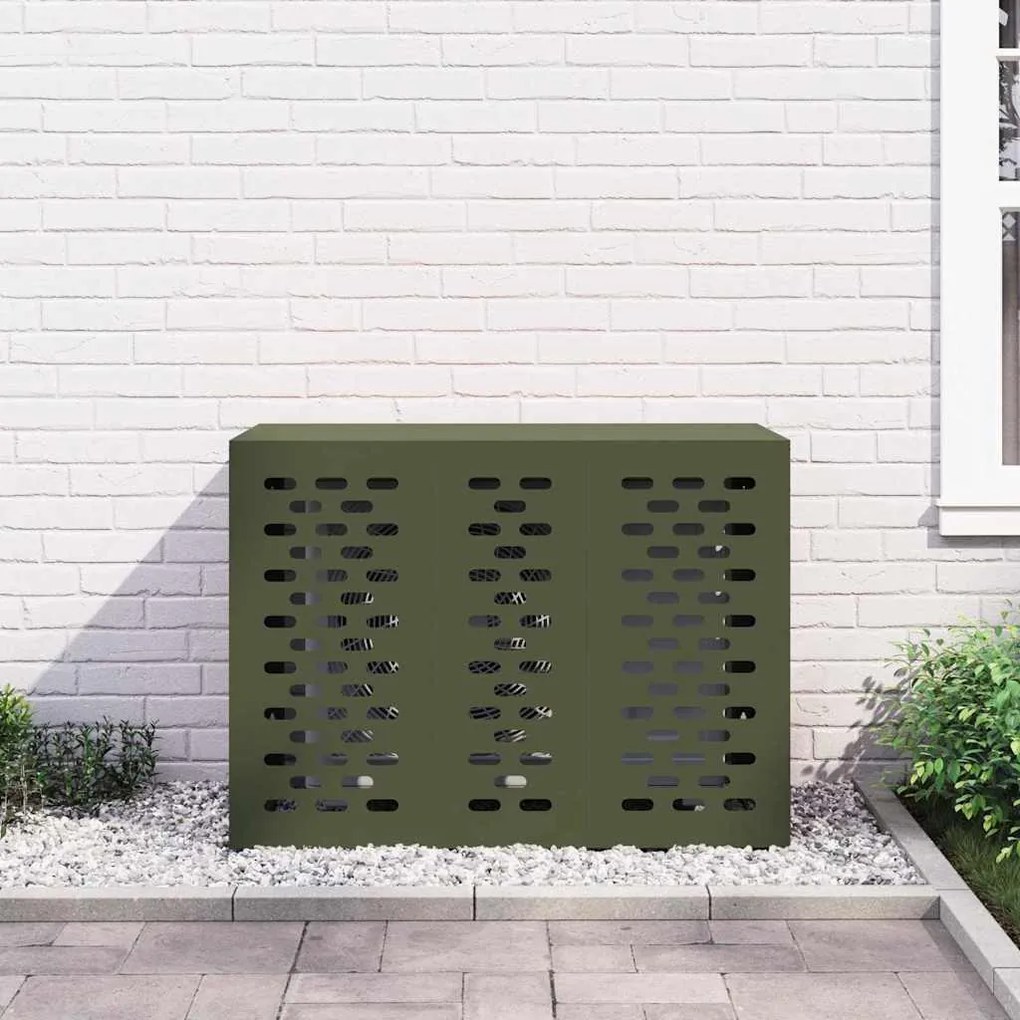 Capa para Ar Condicionado Verde-Azeitona 110x50x80 cm Aço