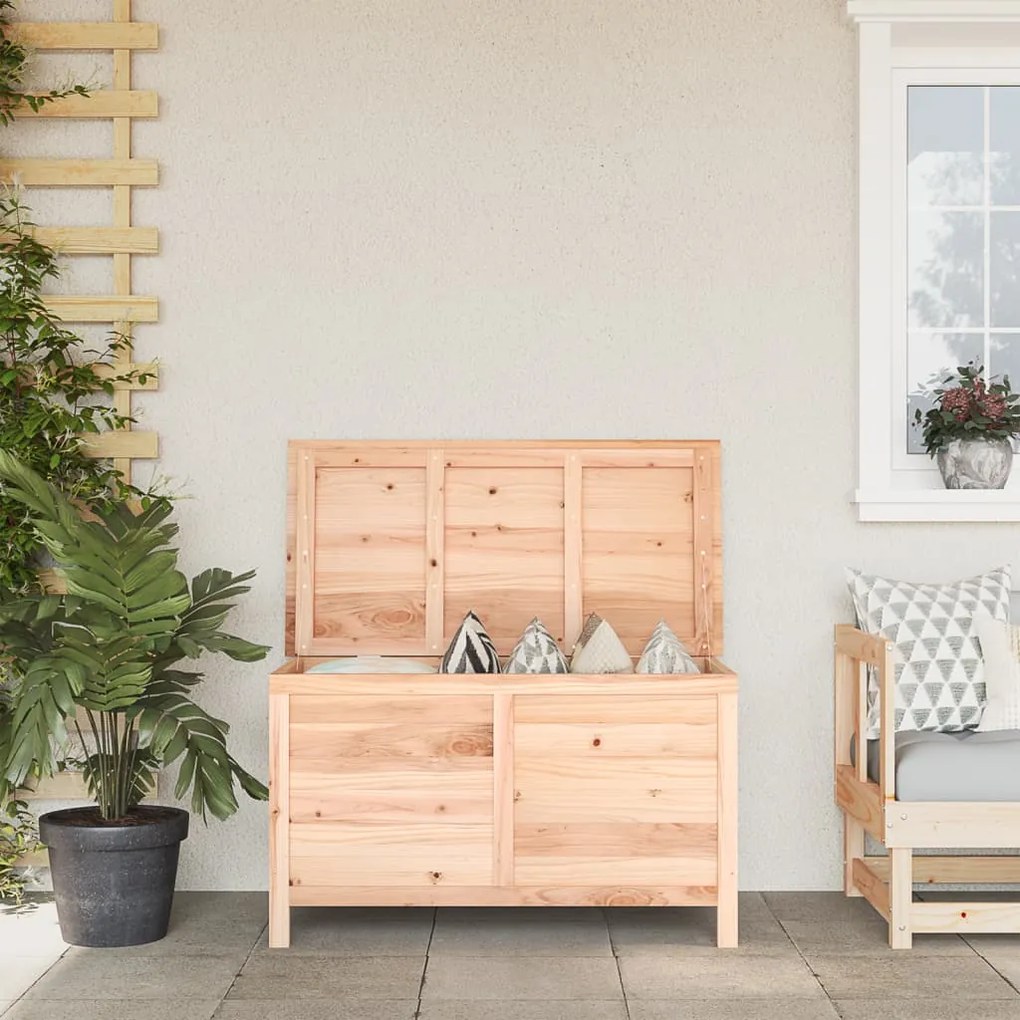 vidaXL Caixa para almofadões de exterior 99x50x56,5 cm abeto maciço