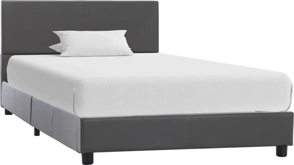 Estrutura de cama 90x200 cm couro artificial cinzento