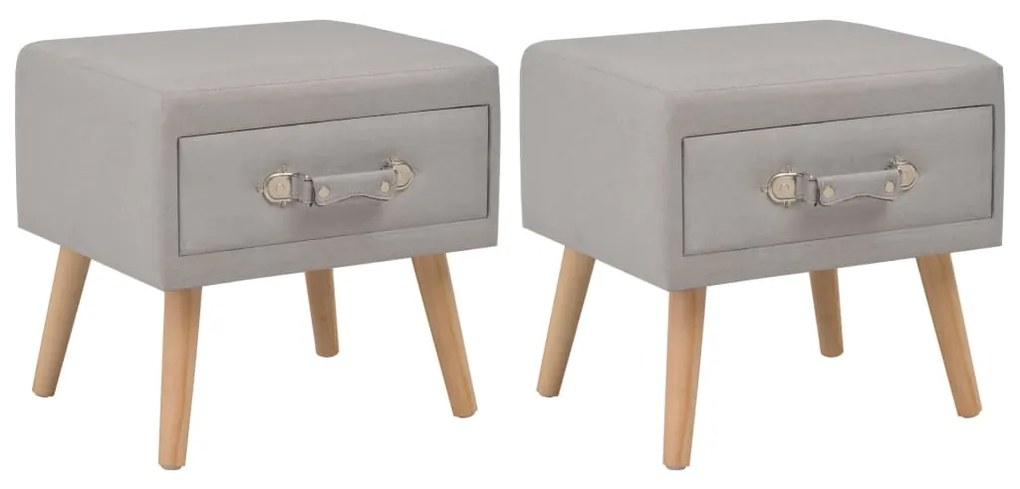 vidaXL Mesas-de-cabeceira 2 pcs 40x35x40 cm tecido cinzento
