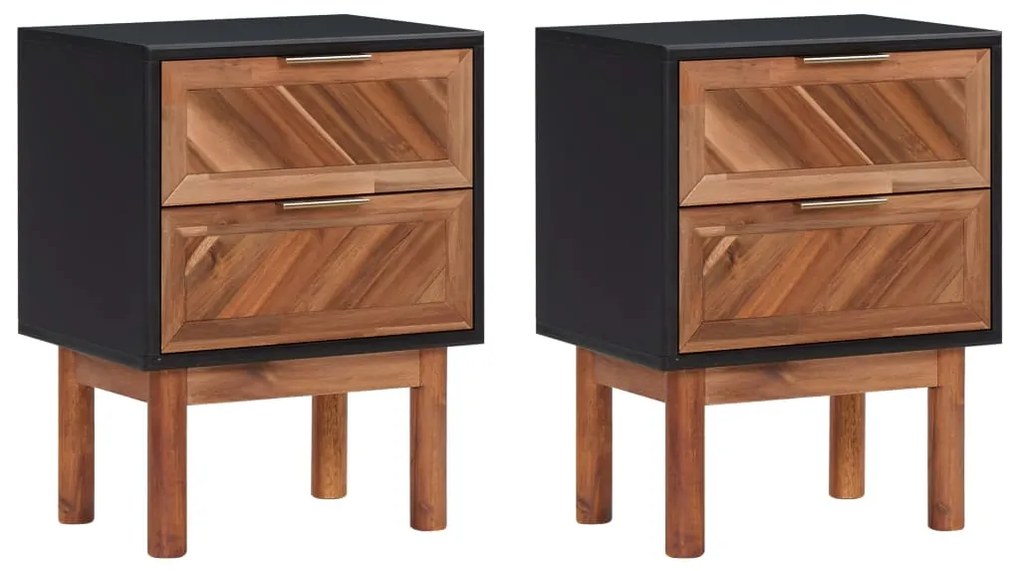 vidaXL Mesas de cabeceira 2 pcs 40x30x53cm madeira acácia maciça e MDF