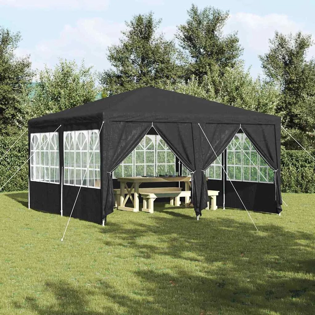 vidaXL Tenda de Festa com 8 Laterais Antracite 4x4 m PE