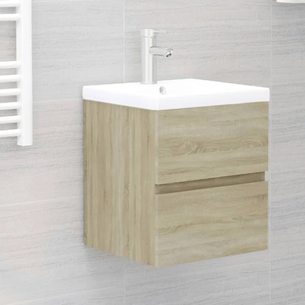 804731 vidaXL Armário de lavatório 41x38,5x45cm contraplacado carvalho sonoma