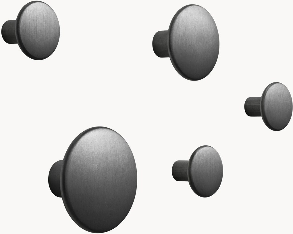 Cabides de parede em alumínio Dots, conjunto de 5