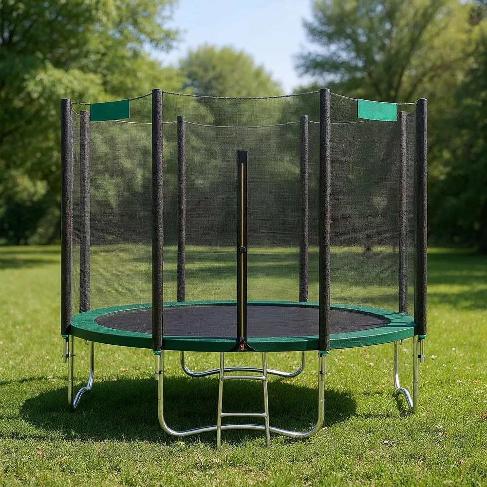 Trampolim  305 cm com rede de segurança verde escuro