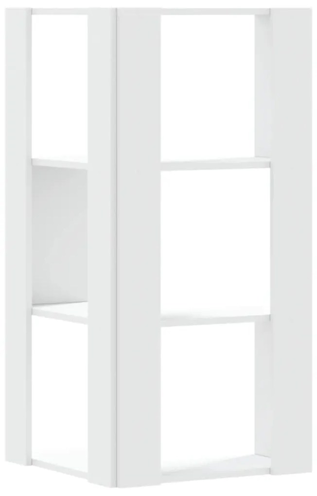 Estante canto 3 prateleiras 50x50x102 cm deriv. madeira branco