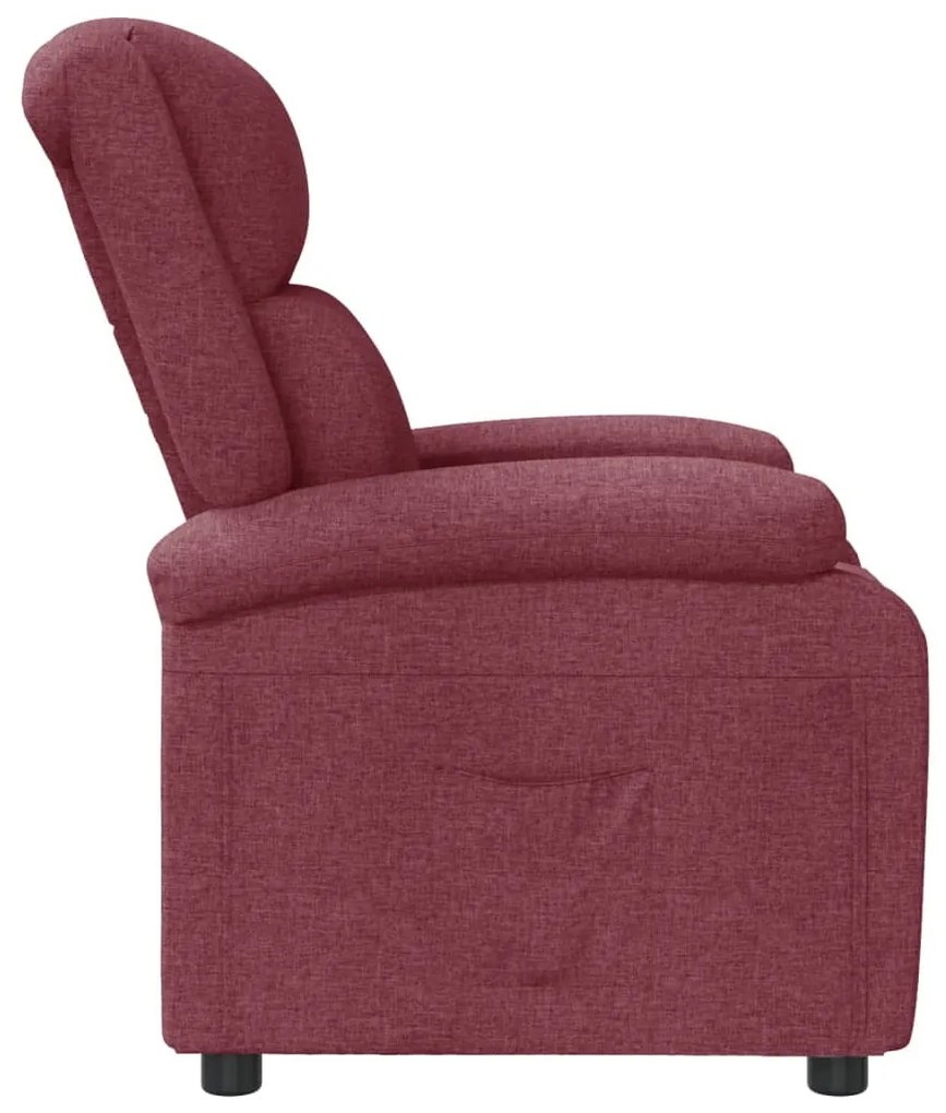 Poltrona reclinável tecido vermelho tinto