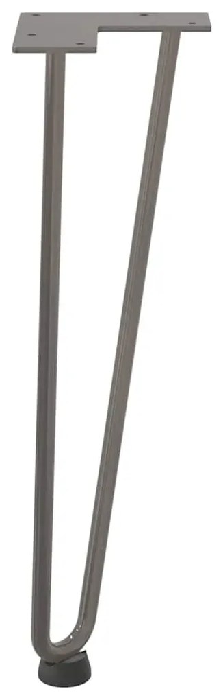 Pernas de grampo para mesa de centro 4 peças Aço natural 42 cm Aço mac