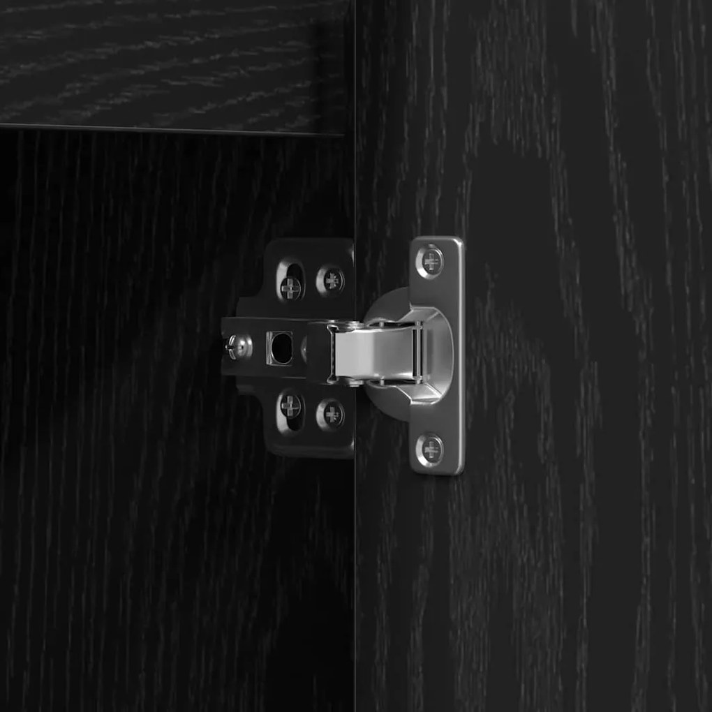 Aparador vidaXL com LED em Carvalho Preto 71x34,5x75 cm em Madeira Eng