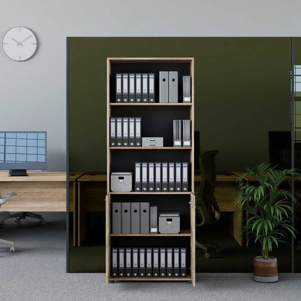 Estante "Noceto" - Nogueira Clara - 72x187x34cm - Design Moderno