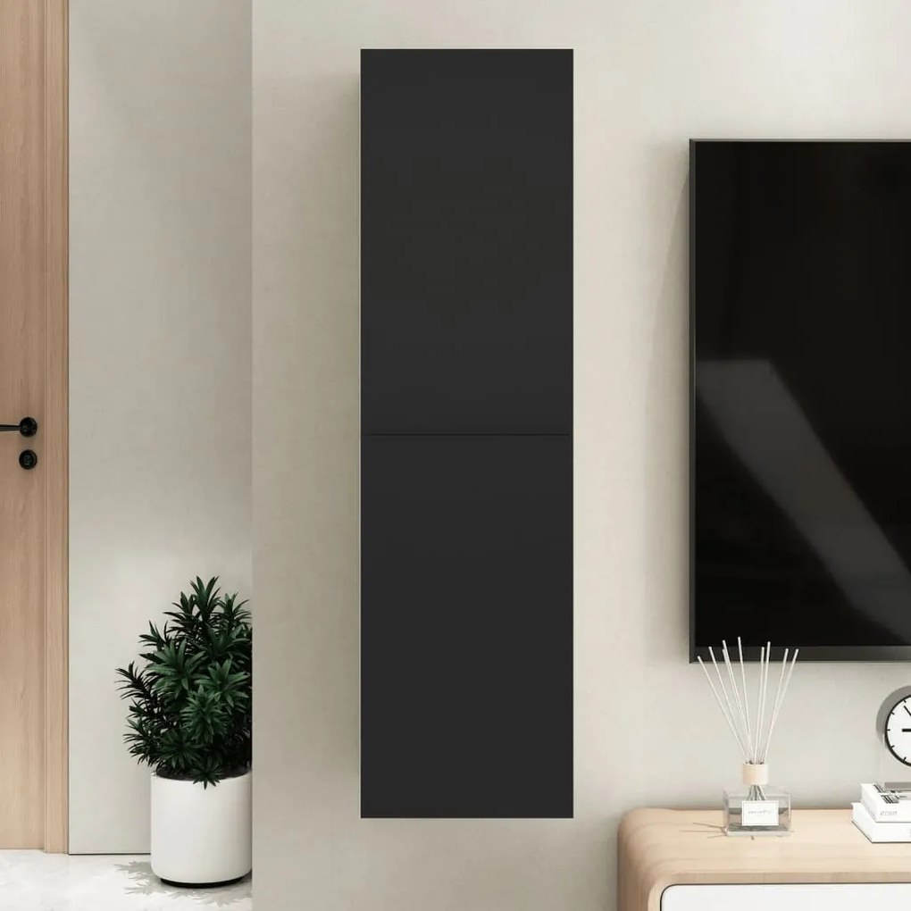 vidaXL Móvel de TV 30,5x30x110 cm derivados de madeira preto