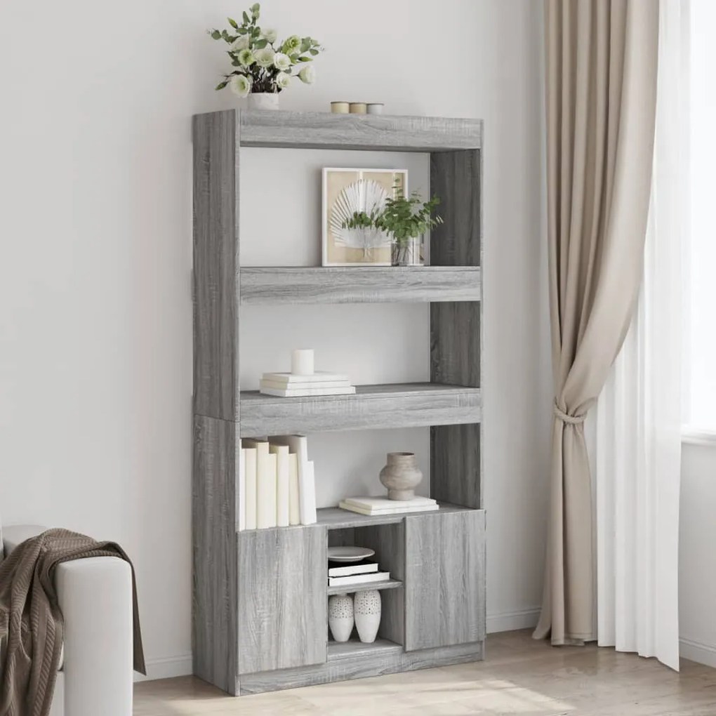 vidaXL Armário alto 92x33x180 cm derivados de madeira cinzento sonoma