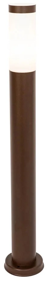 Poste de iluminação exterior castanho ferrugem com opala 80 cm IP44 - Rox