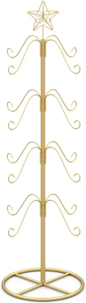 Suporte de Natal para Meias desenho Árvore de Exposição com 16 Ganchos para Pendurar e Estrela Dourado