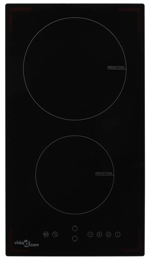 Placa de indução com 2 discos controlo tátil vidro 3500 W
