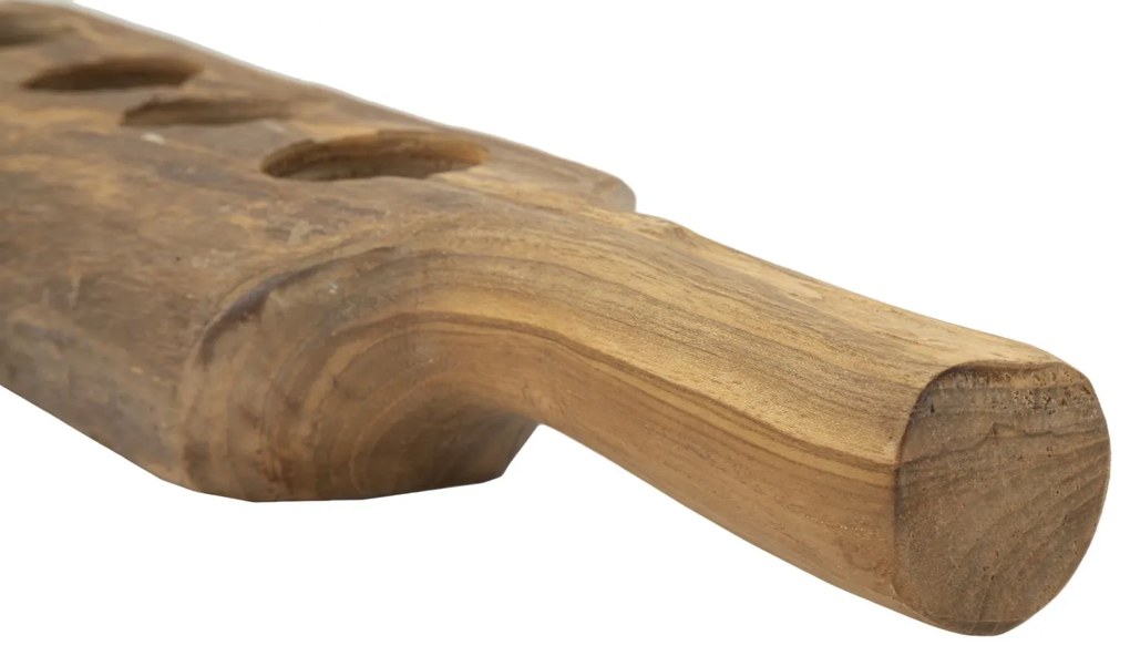 Castiçal em Madeira Teca Reciclada – 51x14x6 cm