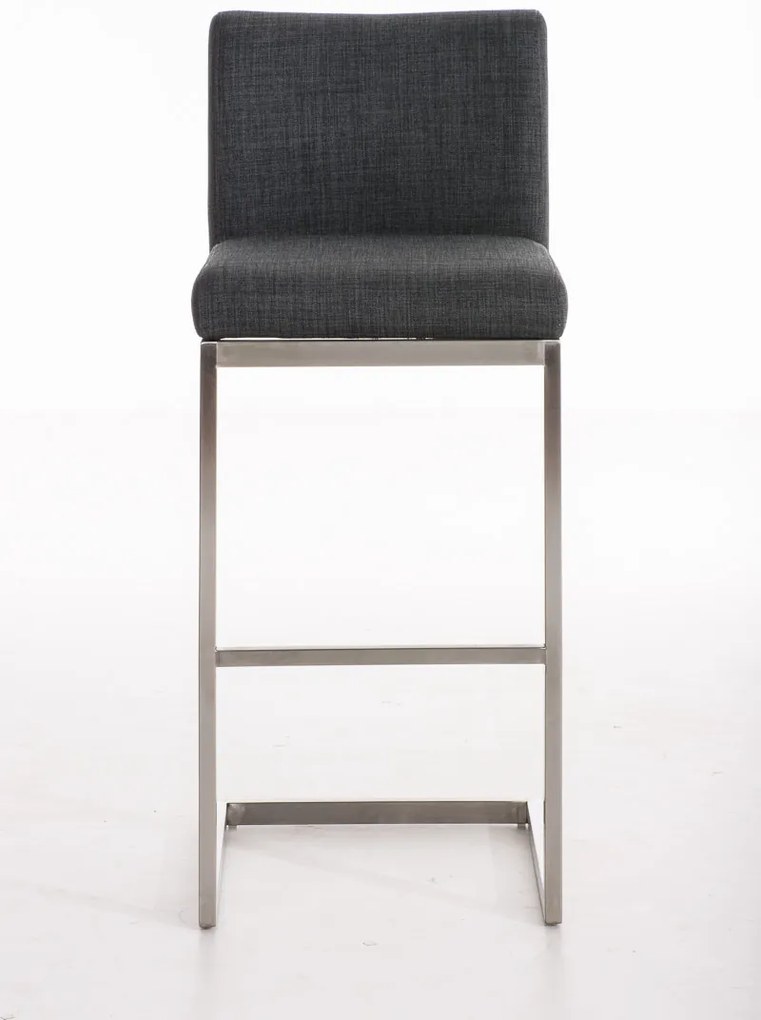 Banco de bar Paros em tecido 42 x 104 x 48 cm Cinzento escuro