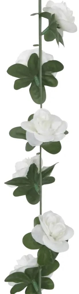 Grinaldas de flores de Natal 6 pcs 240 cm branco