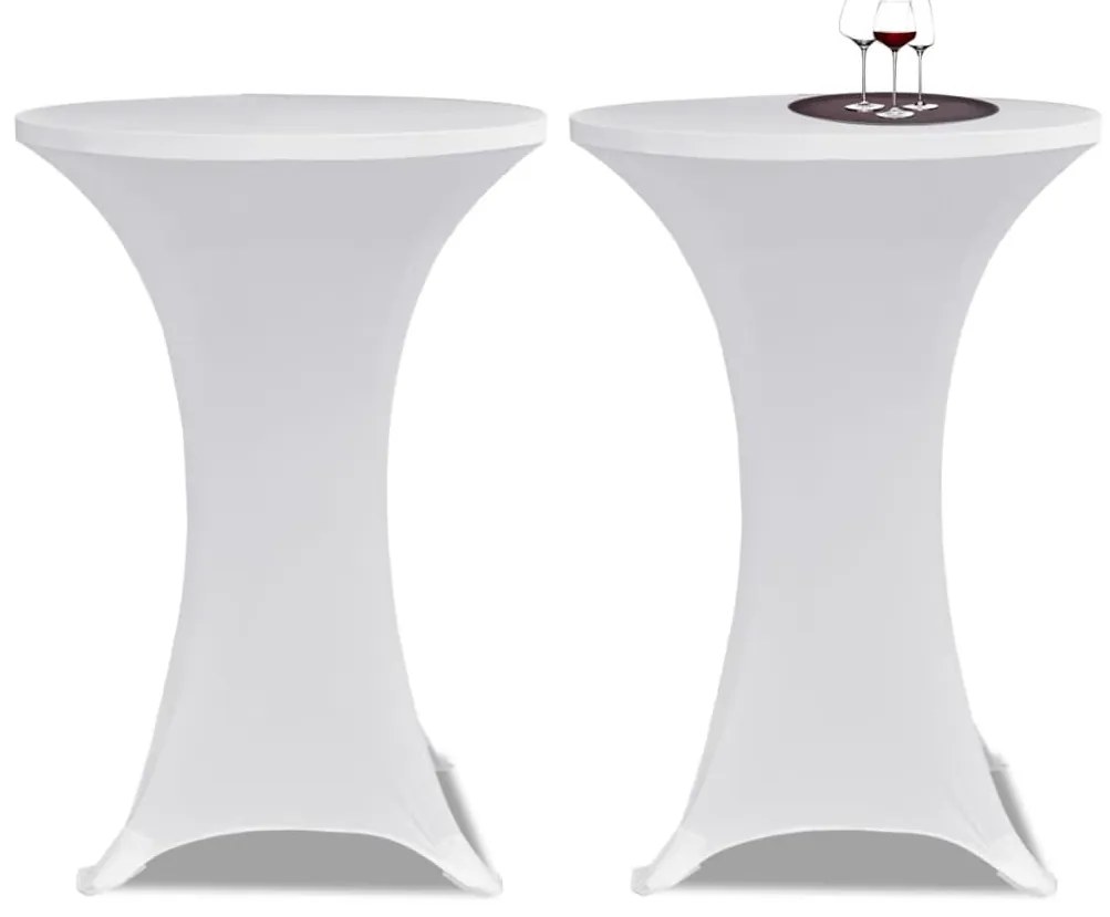 Toalha de Mesa elástica Ø80, Branca / 2 peças