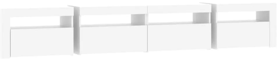 Móvel de TV com luzes LED 240x35x40 cm branco
