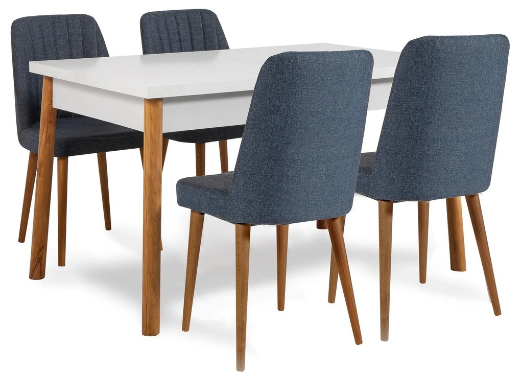 Conjunto de Mesa e Cadeiras Costa – Pinho Atlântico Azul-Marinho – Mes