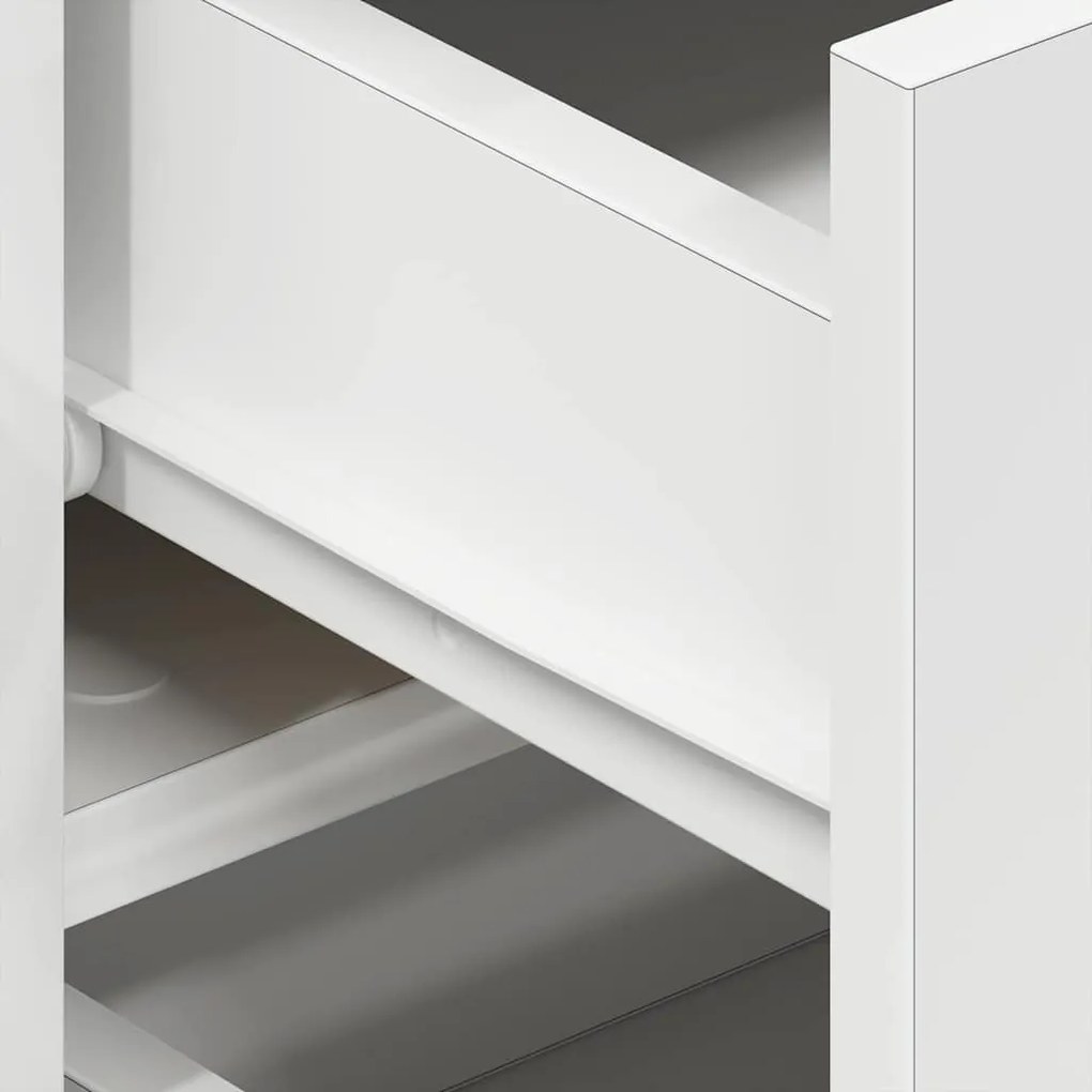 Aparador Branco Branco Madeira 120 x 36 x 69 cm Armazenamento