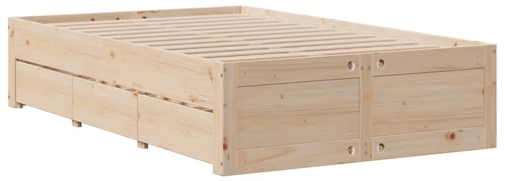Cama com estante sem colchão 135x190 cm pinho maciço