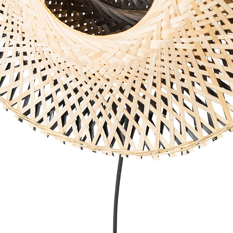 Candeeiro de parede oriental bambu 35 cm com ficha - Rina Oriental