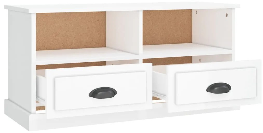 Móvel de TV 93x35,5x45 cm derivados de madeira branco brilhante