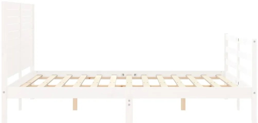 Estrutura de cama com cabeceira 160x200 cm madeira maciça