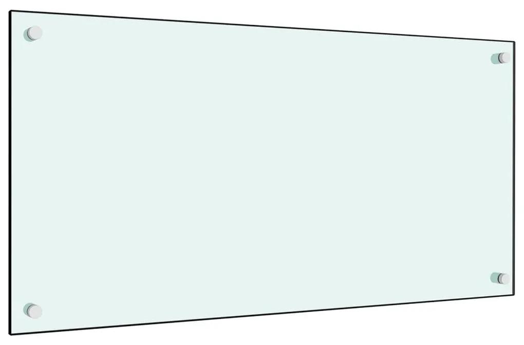 249454 vidaXL Painel anti-salpicos de cozinha 80x40 cm vidro temperado branco