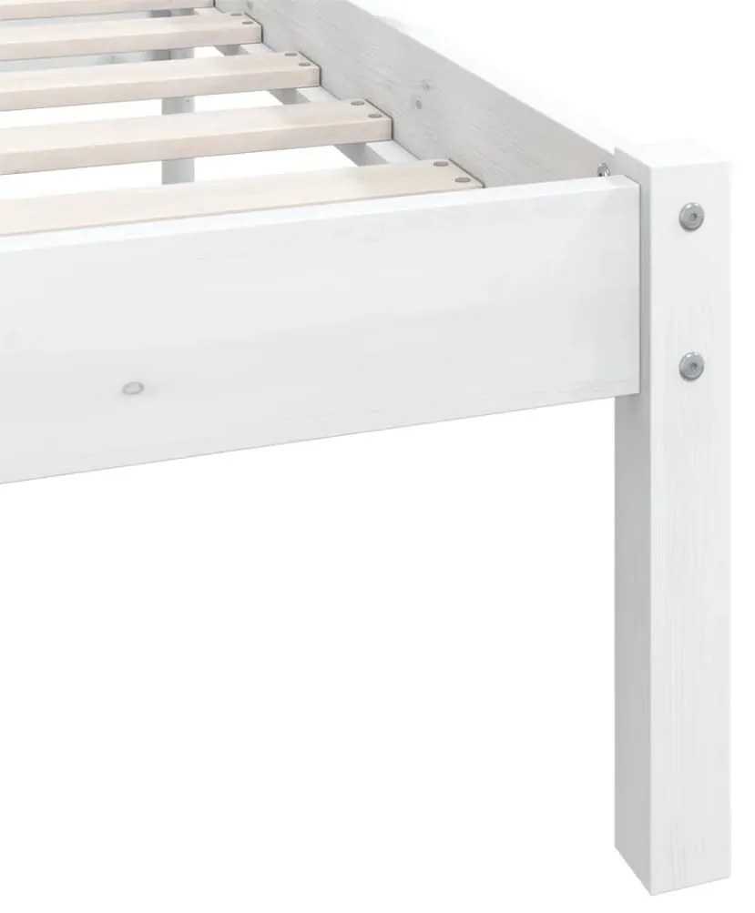 Estrutura de cama solteiro 90x190 cm pinho maciço branco