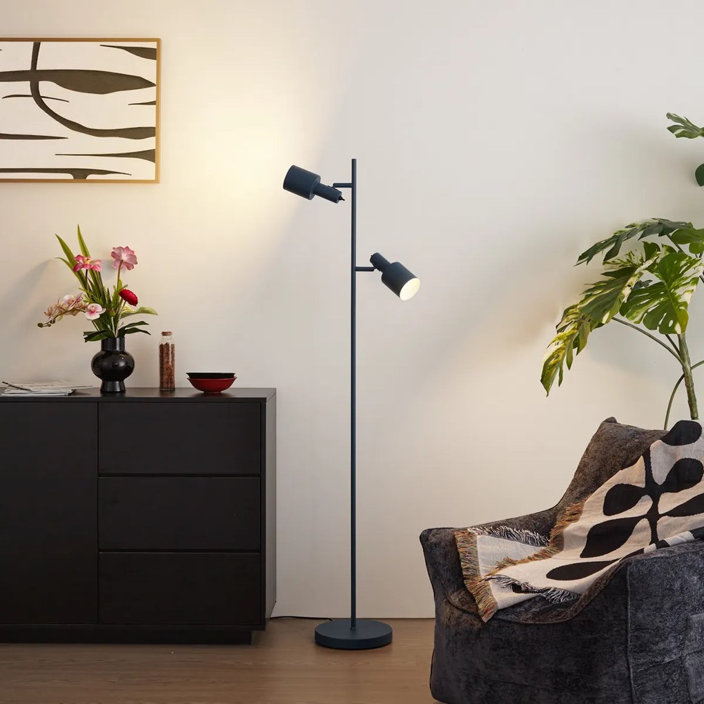 Candeeiro de pé moderno azul 2 luzes - Stijn