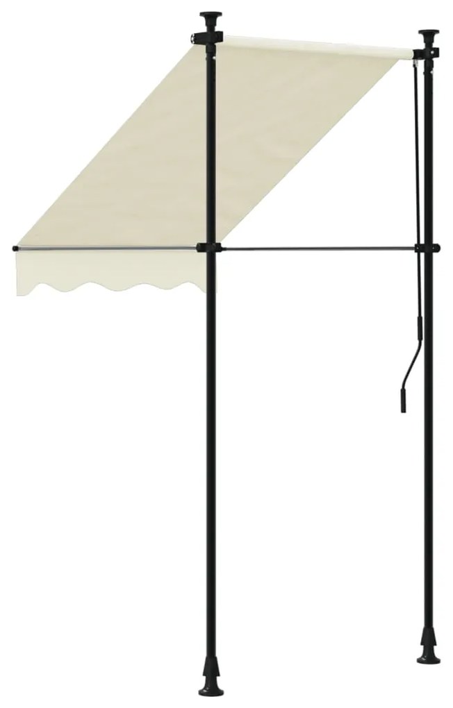 Toldo retrátil 100x150 cm tecido e aço cor creme