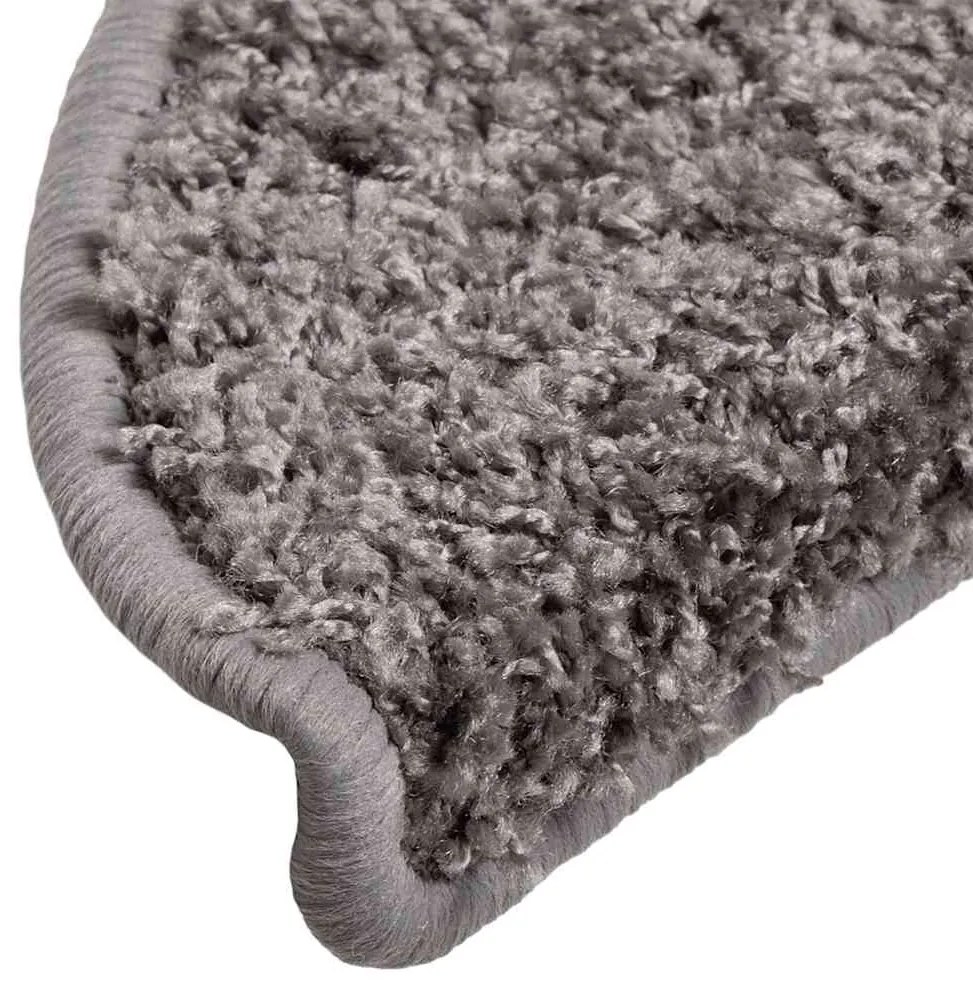 Tapetes de escada 30 pcs 56x17x3 cm cinzento