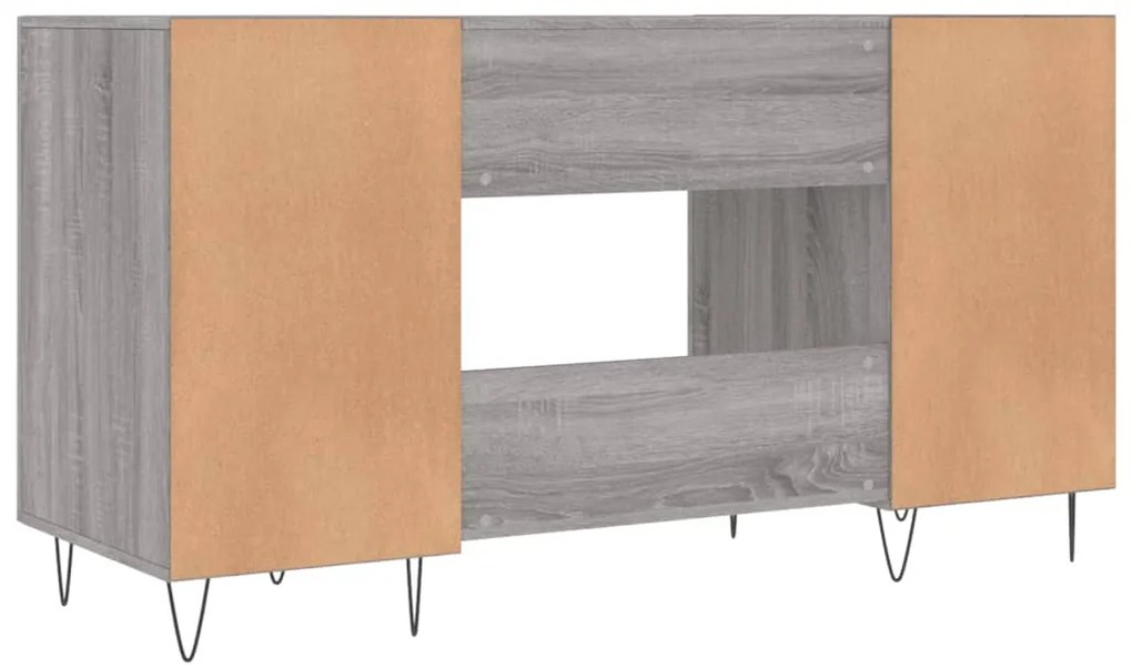 Secretária 140x50x75 cm derivados de madeira cinzento sonoma