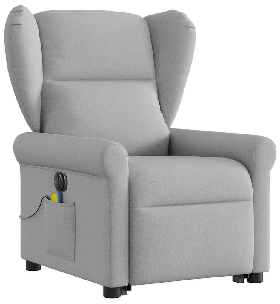 Poltrona elétrica elevatória massagens tecido cinzento-nublado