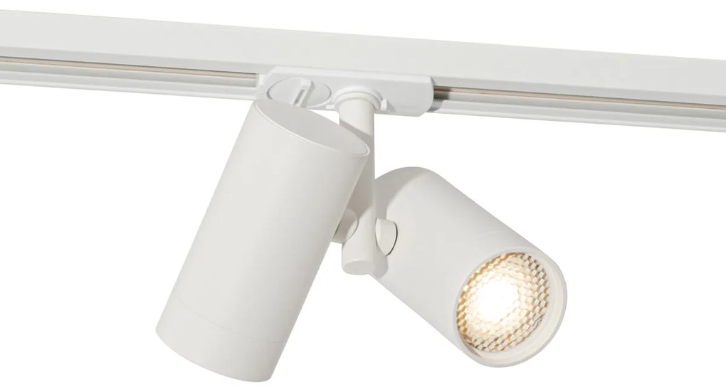 Sistema de calha de iluminação moderno monofásico branco 2 luzes - Iconic Scopio