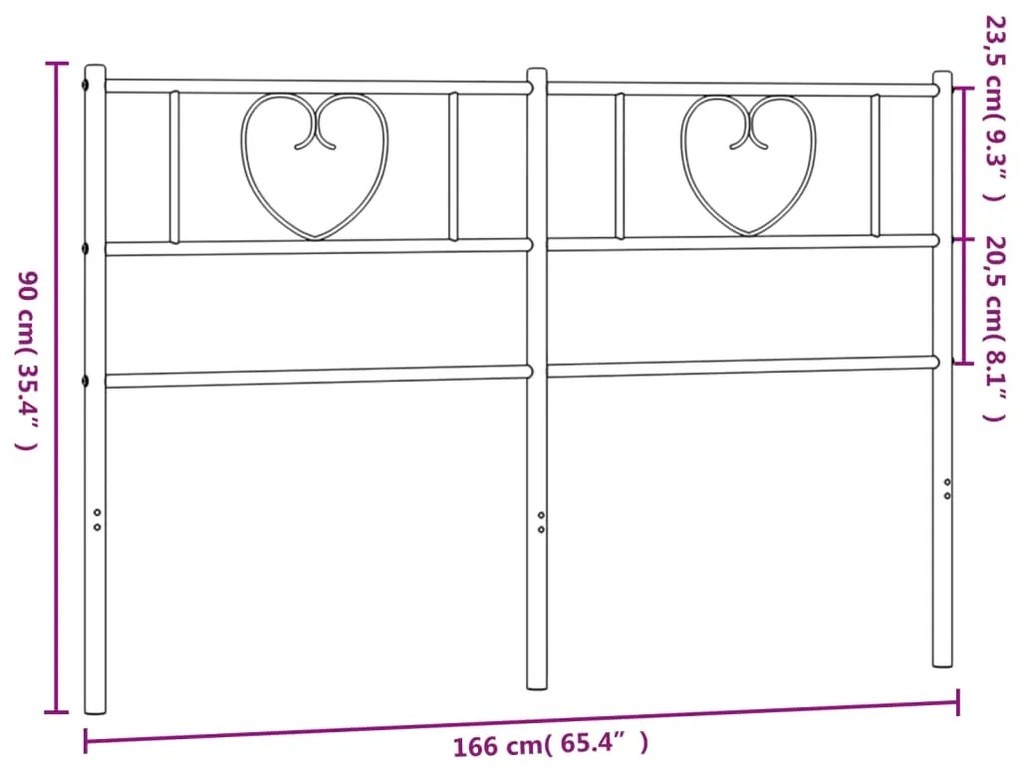 Cabeceira de cama 160 cm metal branco