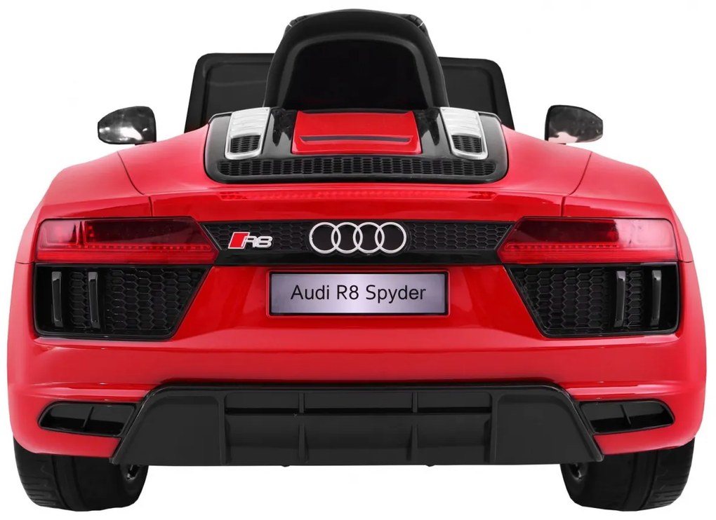 Carro elétrico para Crianças 12V AUDI R8 Spyder RS Rodas de EVA, Assento de couro Vermelho Pintado