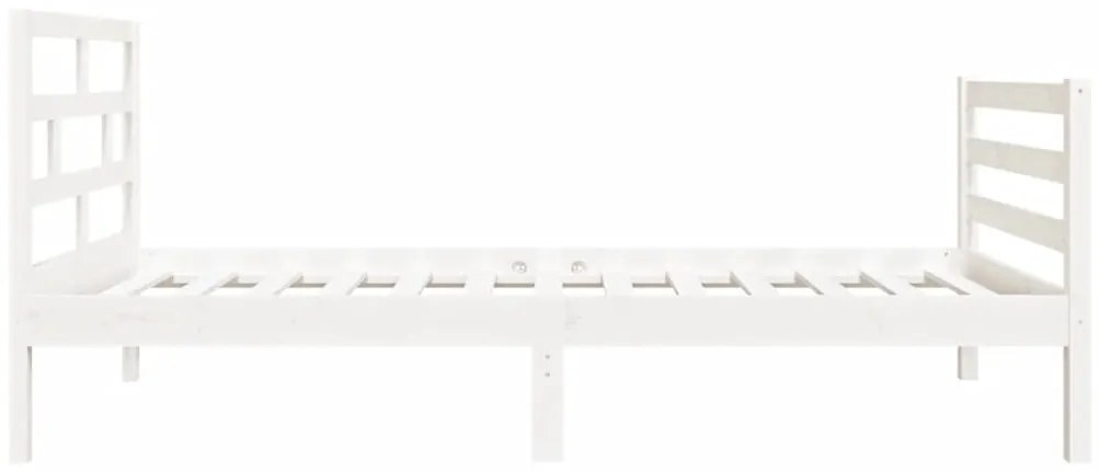 Estrutura cama pequena solteiro 75x190 cm madeira maciça branco