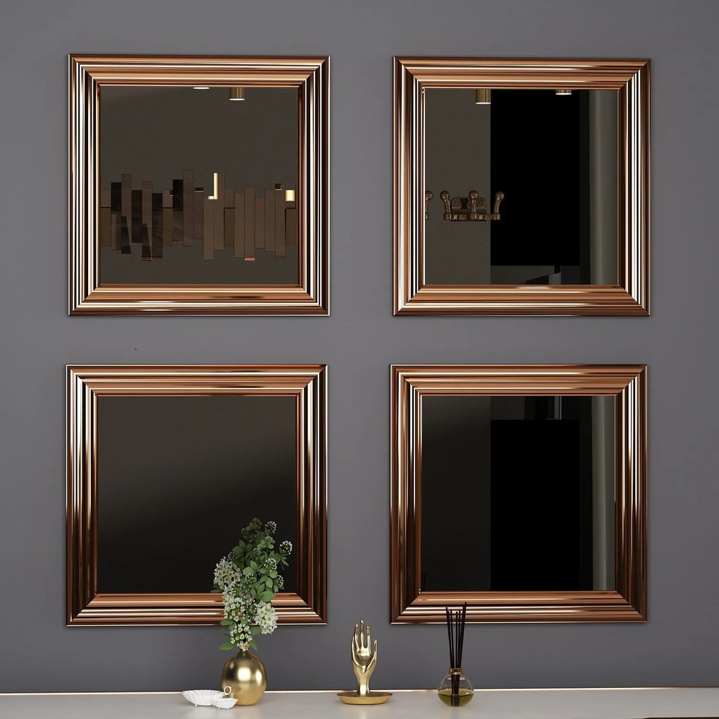 Conjunto de Espelhos Loza – Bronze – 40 cm x 40 cm x 3 cm