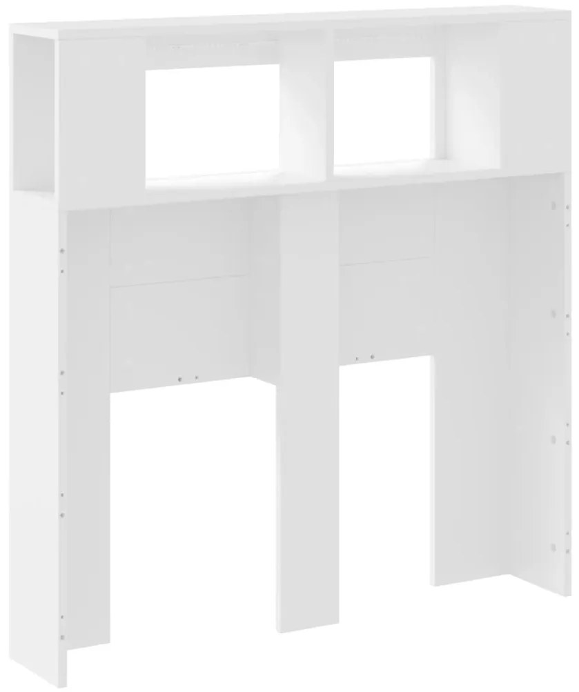 Cabeceira cama c/ LEDs 100x18,5x103,5 cm deriv. madeira branco