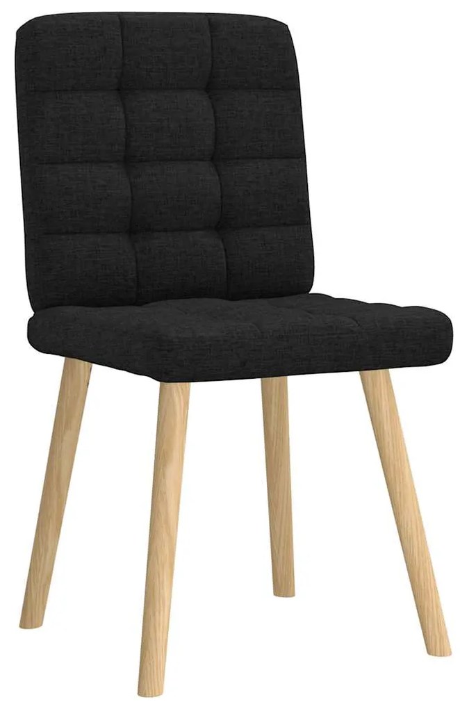 Cadeiras de jantar 2 pcs tecido preto