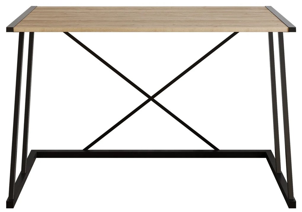 Secretária Anemon – Nogueira e Preto – 120x75x60 cm