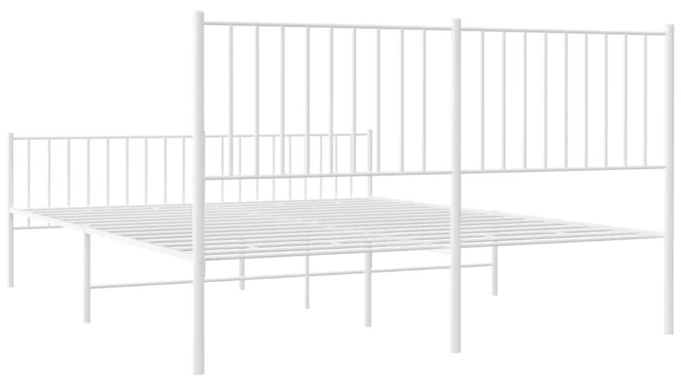 Estrutura de cama com cabeceira e pés 150x200 cm metal branco