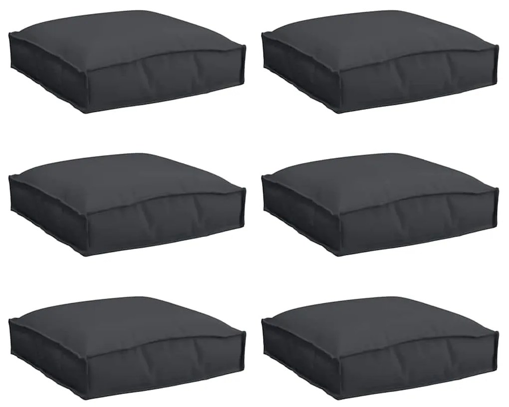 Cojines de Palet para Assento 6 pcs Pretos 40x40x8 cm Tecido de Oxford