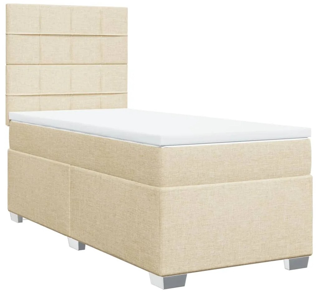 Cama com molas/colchão 90x190 cm tecido cor creme